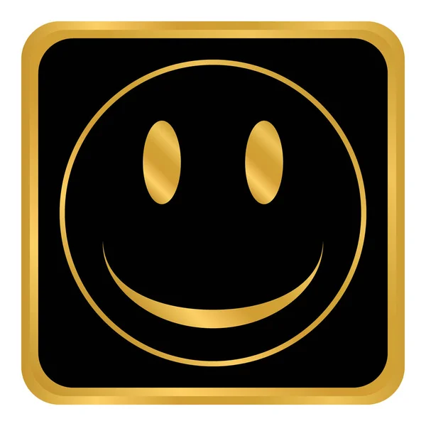 Sourire face cercle bouton . — Image vectorielle