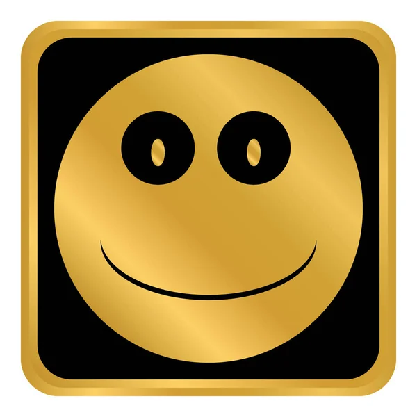 Sourire face cercle bouton . — Image vectorielle