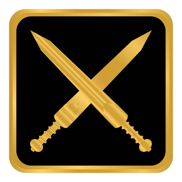 Bouton d'épée gladius croisé . — Image vectorielle