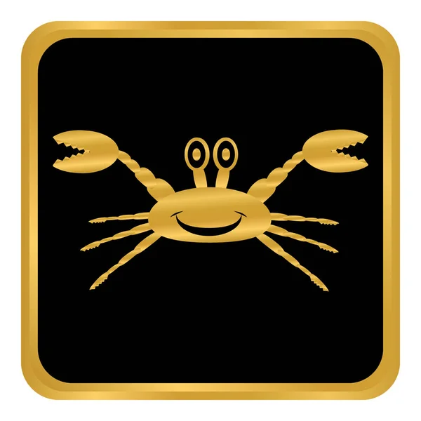 Krab knop op wit. — Stockvector