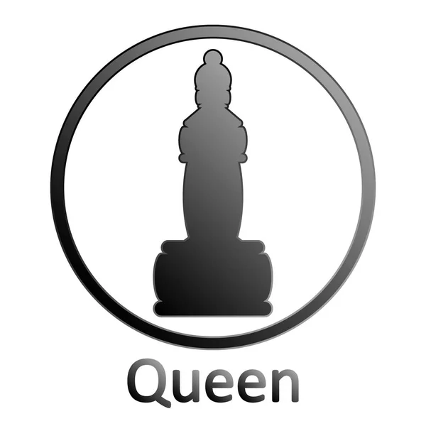 Ícone de rainha de xadrez . — Vetor de Stock