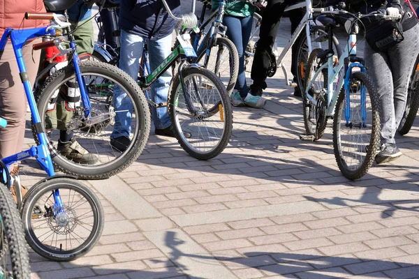 Mehrere Fahrräder aus nächster Nähe. — Stockfoto