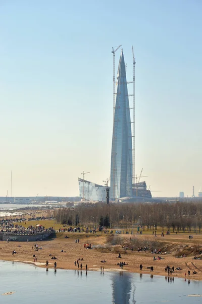 Parque do 300o aniversário de São Petersburgo e arranha-céu Centro de Lakhta . — Fotografia de Stock