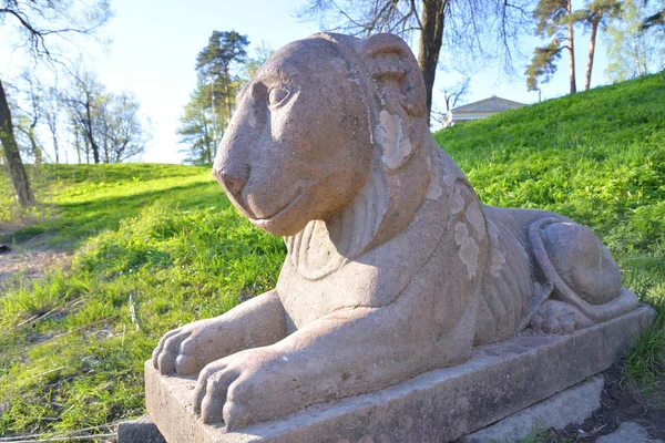 Lion statue closeup in Pavlovsk, near Saint Petersburg, Russia.