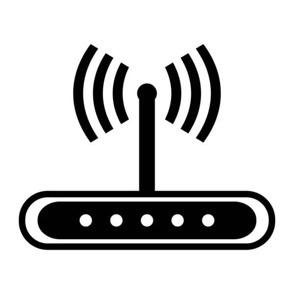 Icono del router en blanco . — Vector de stock