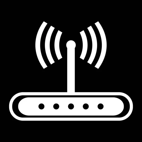 Icono del router en negro . — Vector de stock