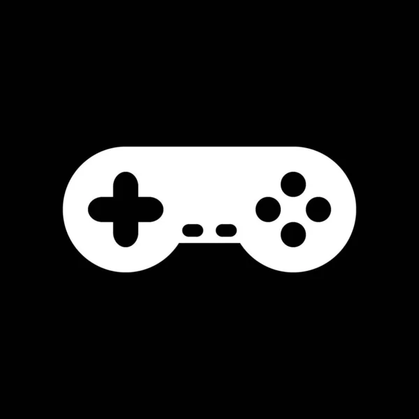 Spielkonsolen-Symbol auf schwarz. — Stockvektor