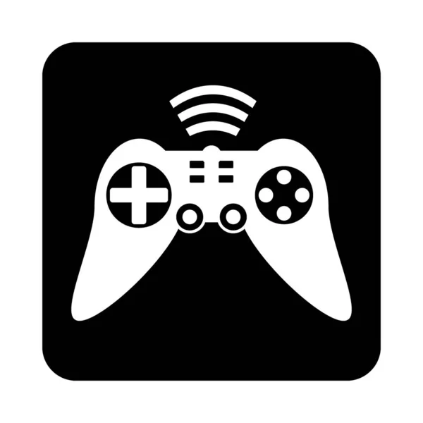 Ícone de console de jogo em preto . —  Vetores de Stock