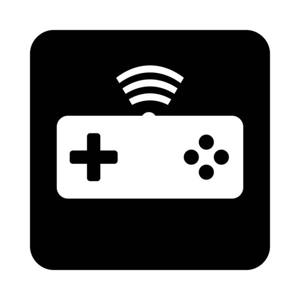 Icona console di gioco su nero . — Vettoriale Stock