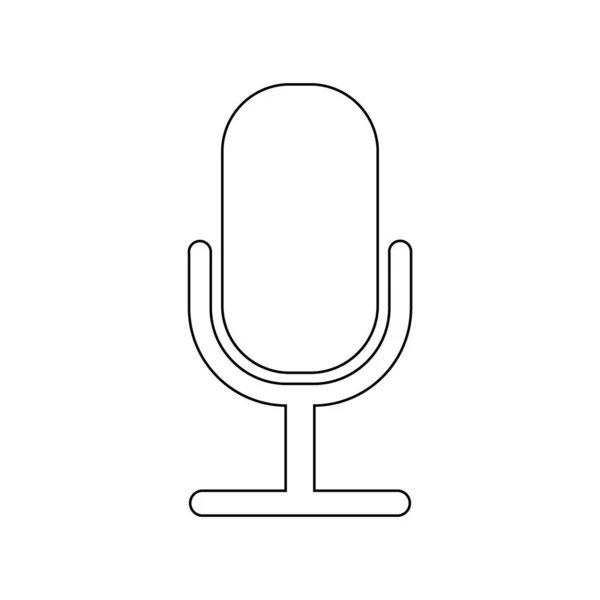 Ikona mikrofonu na bílé. — Stockový vektor