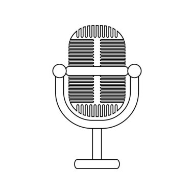 Beyaz üzerine mikrofon simgesi.