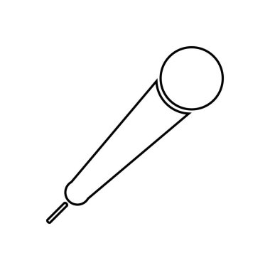 Beyaz üzerine mikrofon simgesi.