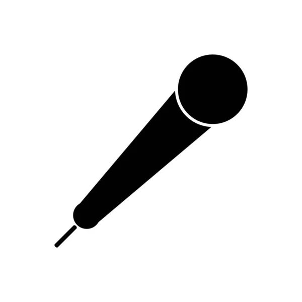 Icono del micrófono en blanco. — Archivo Imágenes Vectoriales