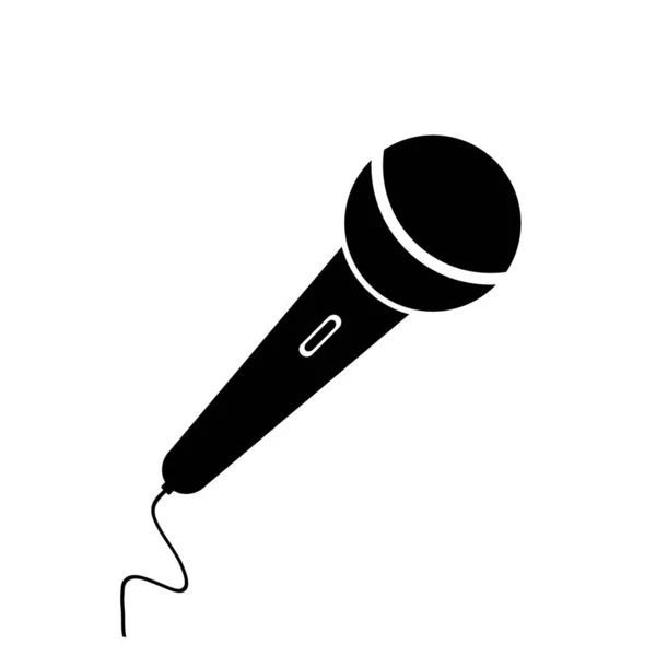 Icono del micrófono en blanco. — Vector de stock