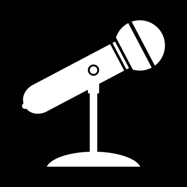 Icono del micrófono en negro . — Archivo Imágenes Vectoriales