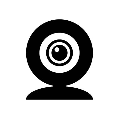 Beyaz üzerine web kamerası simgesi.
