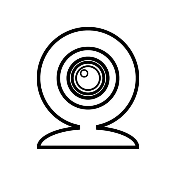 Icono de cámara web en blanco . — Vector de stock
