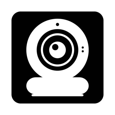Siyah üzerine web kamerası simgesi.