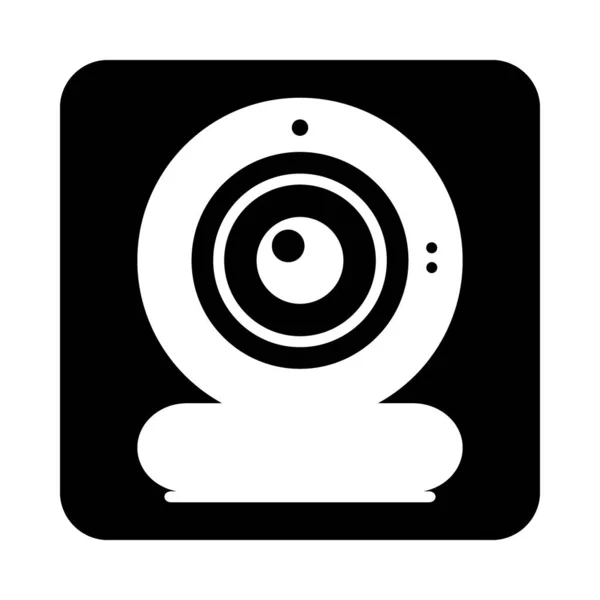 Ikona kamery internetowej na czarny. — Wektor stockowy