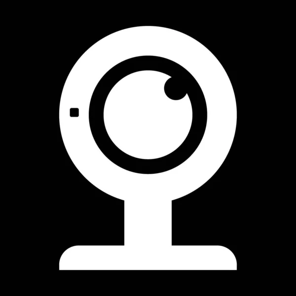 Webbkamera ikon på svart. — Stock vektor