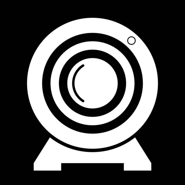 Icono de cámara web en negro . — Vector de stock