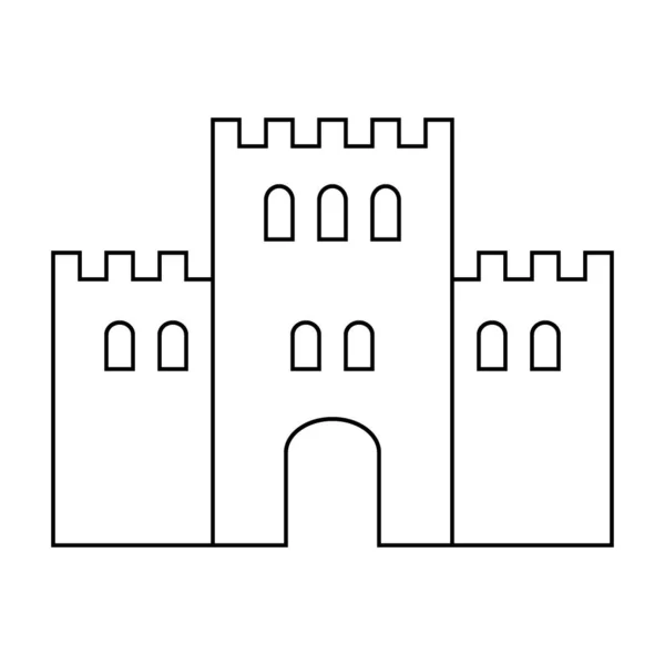 白の城アイコン. — ストックベクタ