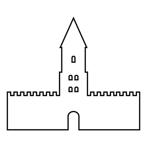 Icône du château sur blanc . — Image vectorielle