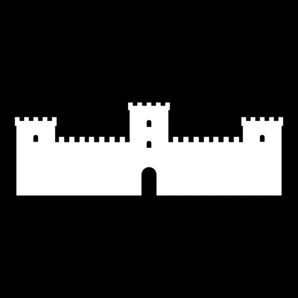 Icône du château sur noir . — Image vectorielle