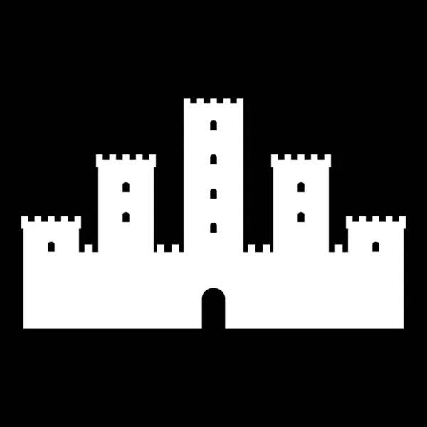 Icône du château sur noir . — Image vectorielle