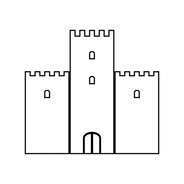Burgsymbol auf weiß. — Stockvektor
