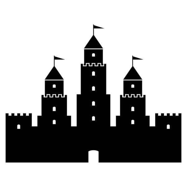 Kasteel pictogram op wit. — Stockvector