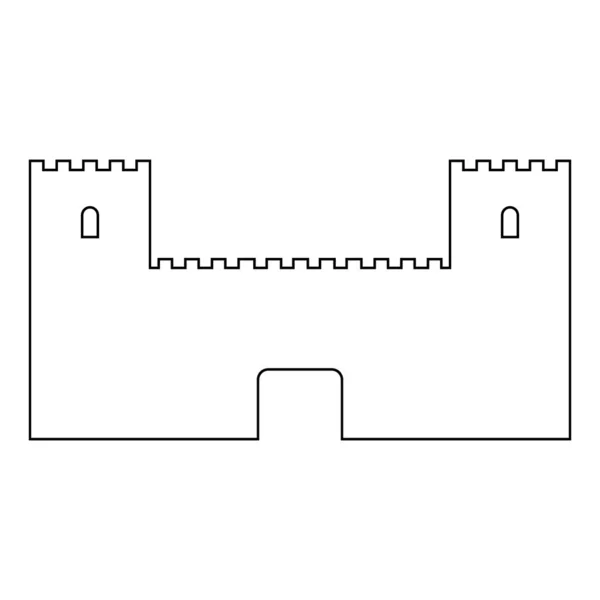 Icono del castillo en blanco . — Archivo Imágenes Vectoriales