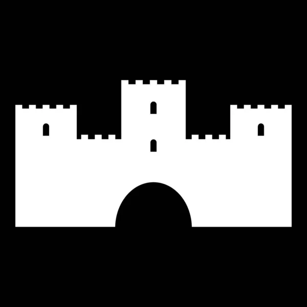 Burgsymbol auf schwarz. — Stockvektor