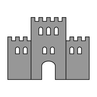 Beyaz arka plan üzerinde kale simgesi. Vektör çizim.