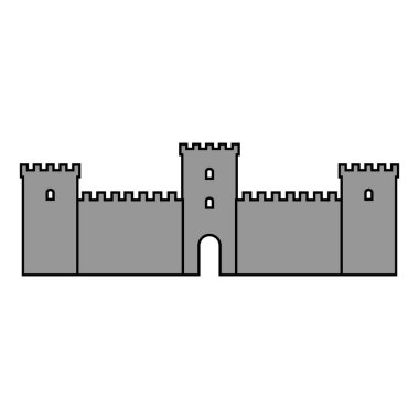 Beyaz arka plan üzerinde kale simgesi. Vektör çizim.