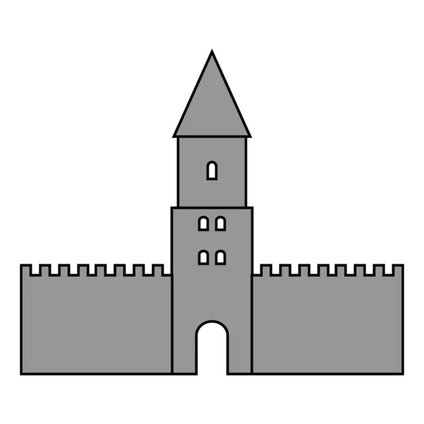 白地城アイコン ベクトル図 — ストックベクタ