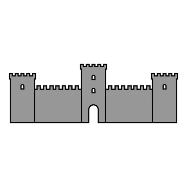 Kasteel Pictogram Witte Achtergrond Vectorillustratie — Stockvector