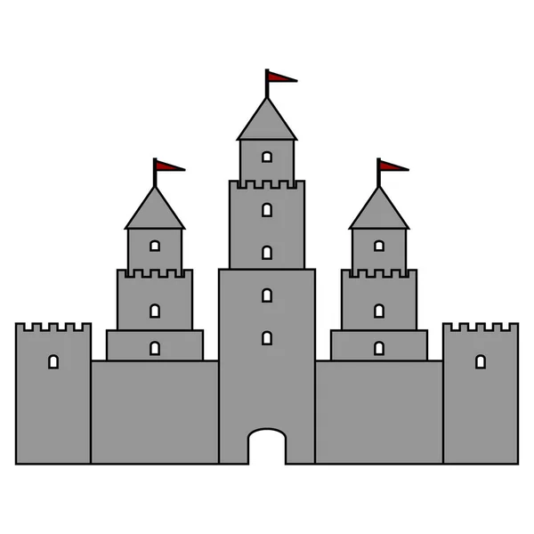 Icône Château Sur Fond Blanc Illustration Vectorielle — Image vectorielle