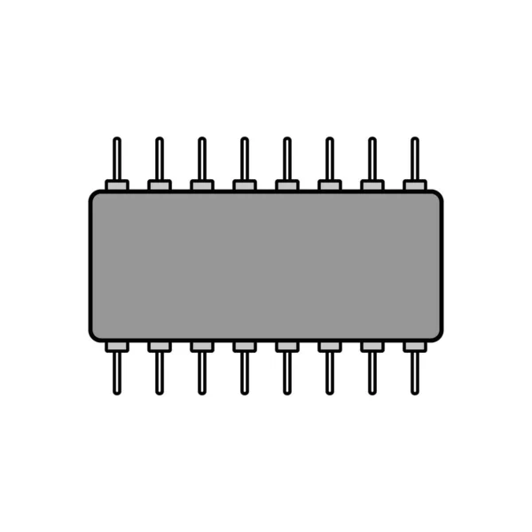 Icona del microchip sul bianco . — Vettoriale Stock