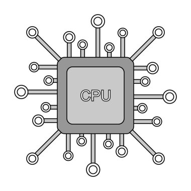İşlemci simgesi beyaz.