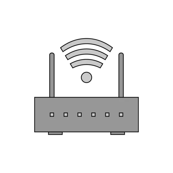 Icono del router en blanco . — Vector de stock