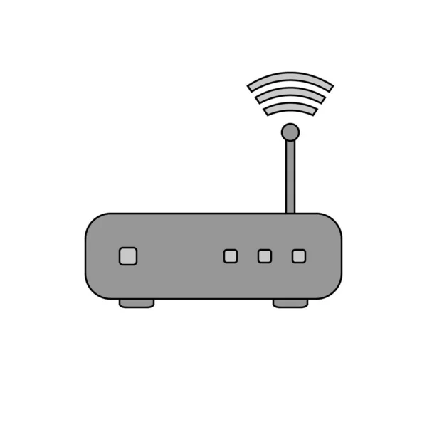 Icono del router en blanco . — Vector de stock