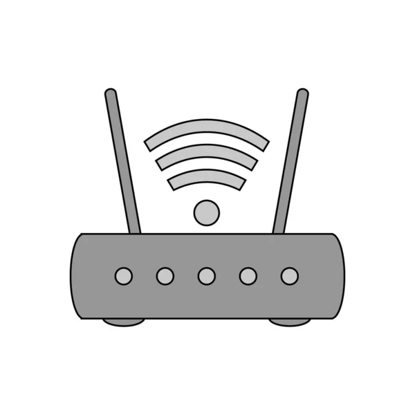 Icono del router en blanco . — Vector de stock