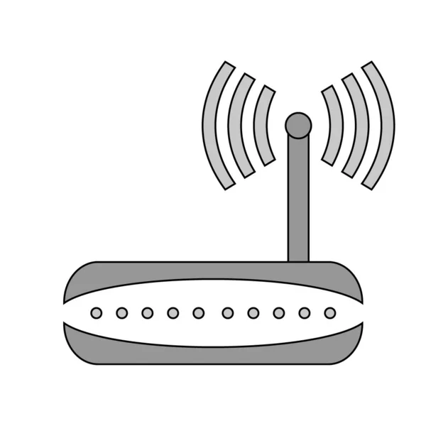 Icono del router en blanco . — Vector de stock