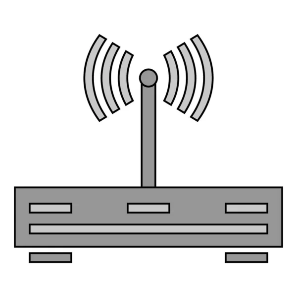 Icono del router en blanco . — Vector de stock