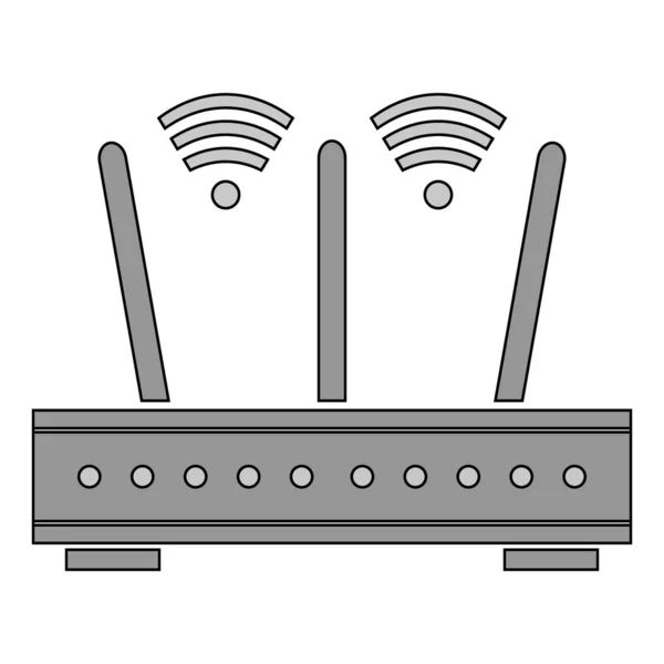 Icono del router en blanco . — Vector de stock