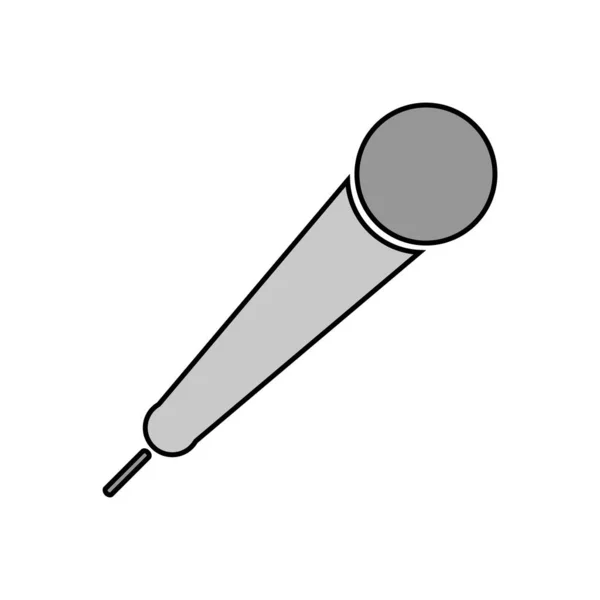 Icona del microfono su bianco. — Vettoriale Stock