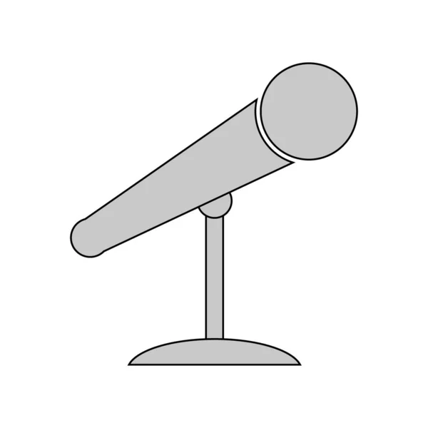 Icono del micrófono en blanco. — Vector de stock
