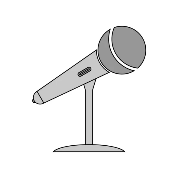 Ícone de microfone no branco. — Vetor de Stock