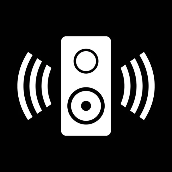 Speaker pictogram op zwart. — Stockvector